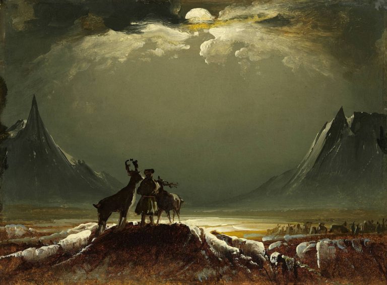 PEDER BALKE, Nordische Landschaft mit Rentieren, Nordnorsk Kunstmuseum, Tromsø, Norwegen